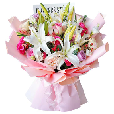 吕梁11朵玫瑰百合混搭，与你相处的幸福