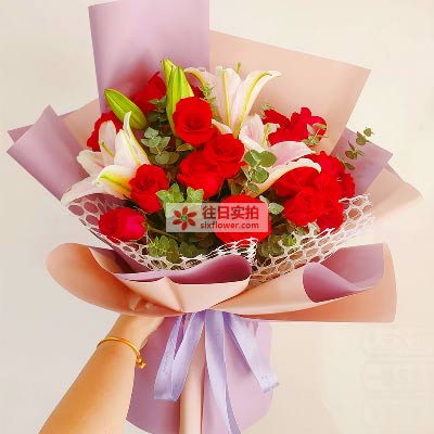 吕梁18朵红玫瑰百合，真情相守一生